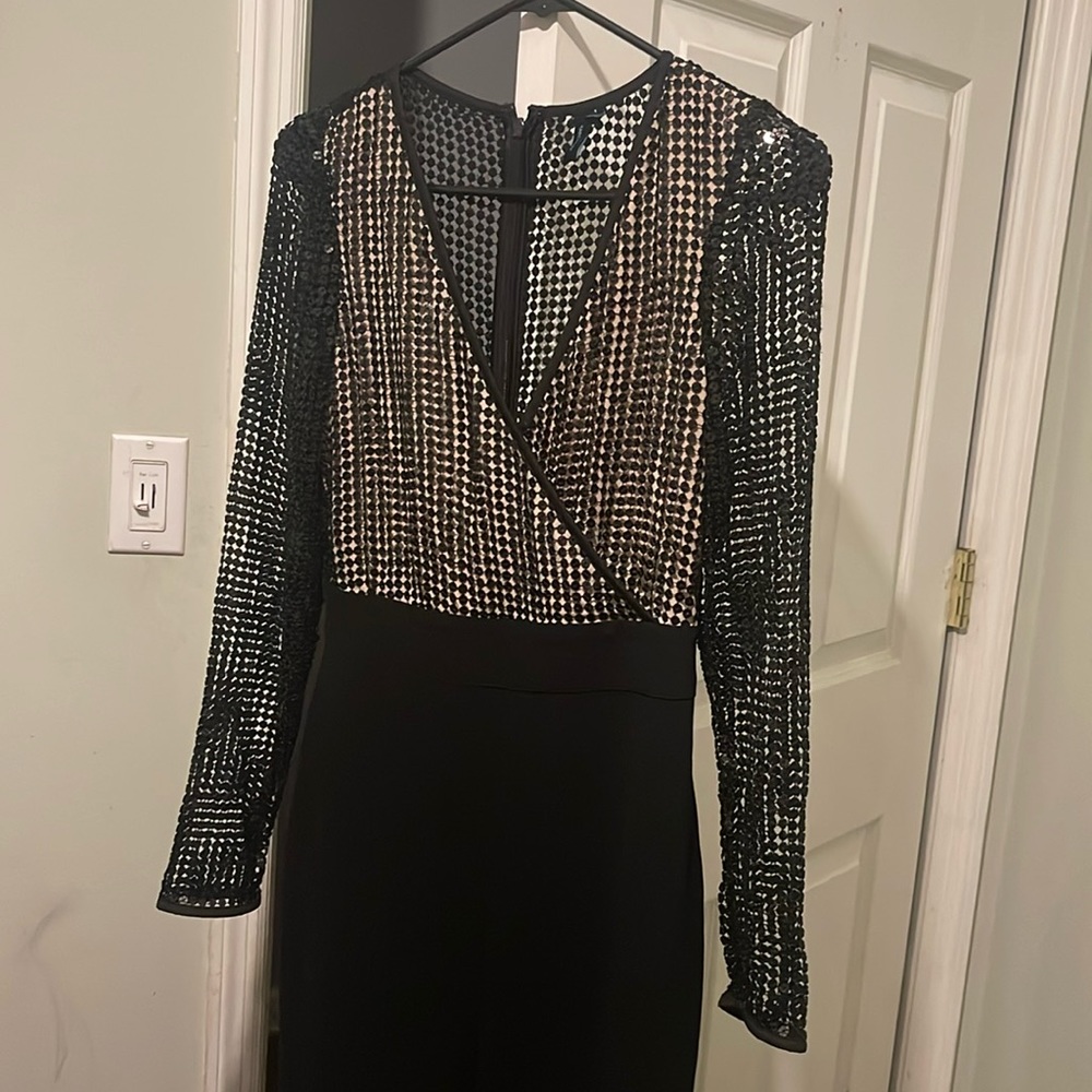 Elegant Black and Gold Long Sleeve jumpsuit